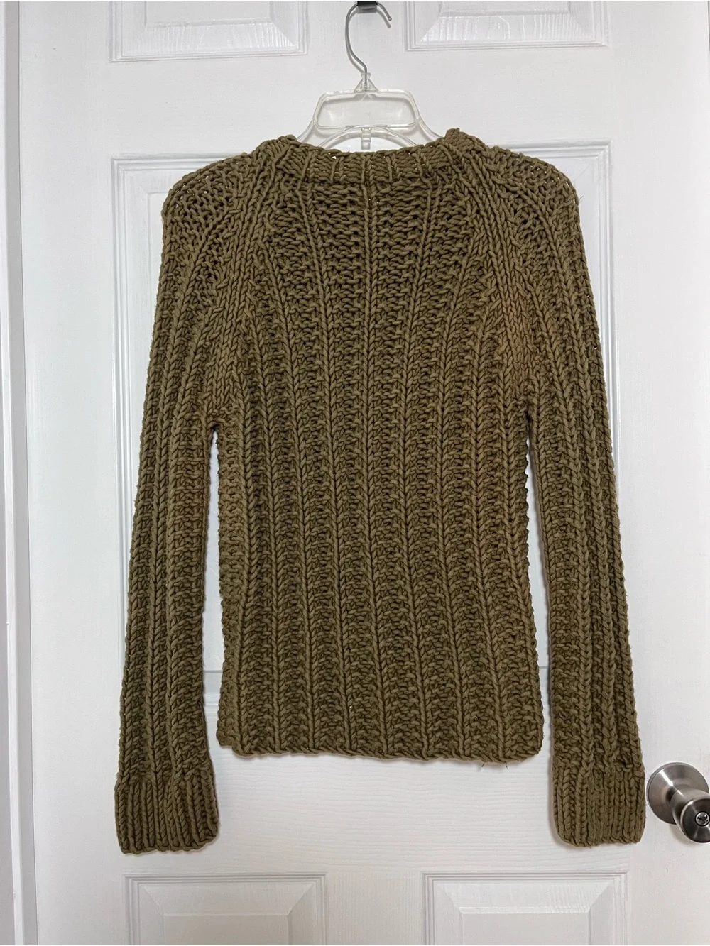 J. Crew Hand Knit Mocha Chunky Crewneck Sweater